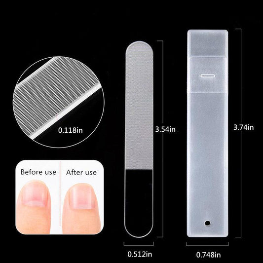 Glass Nail File and Buffer Set for Natural Nails - Shine and Polish Your Nails