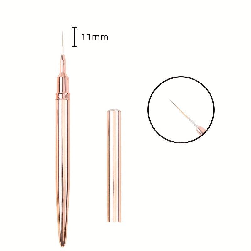5 Pcs Nail Art Liner Brushes Set Rose Metal Handle Striper Drawing Pain