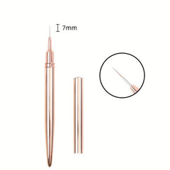 5 Pcs Nail Art Liner Brushes Set Rose Metal Handle Striper Drawing Pain