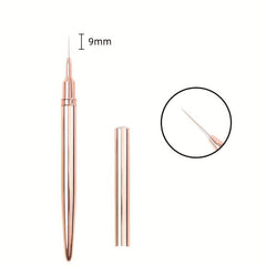 5 Pcs Nail Art Liner Brushes Set Rose Metal Handle Striper Drawing Pain