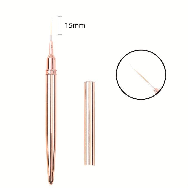 5 Pcs Nail Art Liner Brushes Set Rose Metal Handle Striper Drawing Pain