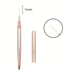 5 Pcs Nail Art Liner Brushes Set Rose Metal Handle Striper Drawing Pain