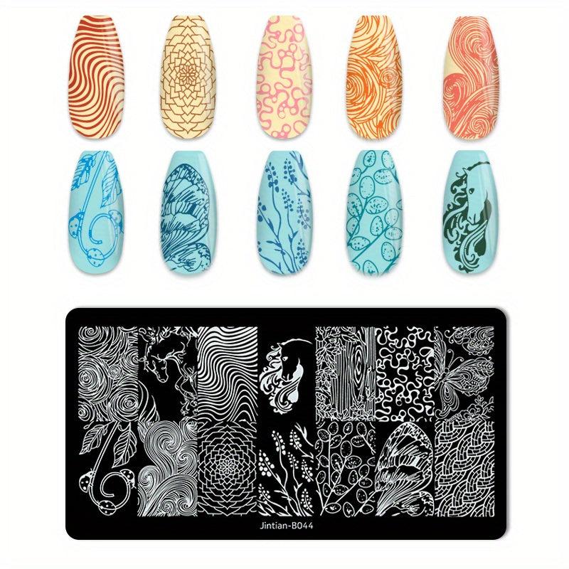 Nail Art Stamping Template Geometric Flower Animal Pattern Nail Stamping Plate