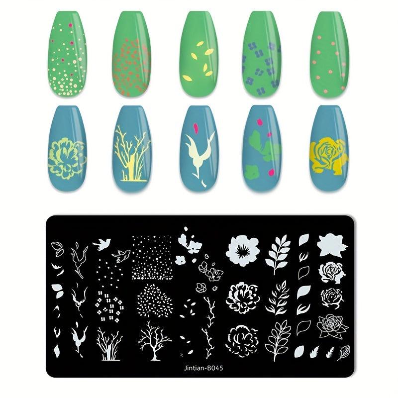 Nail Art Stamping Template Geometric Flower Animal Pattern Nail Stamping Plate