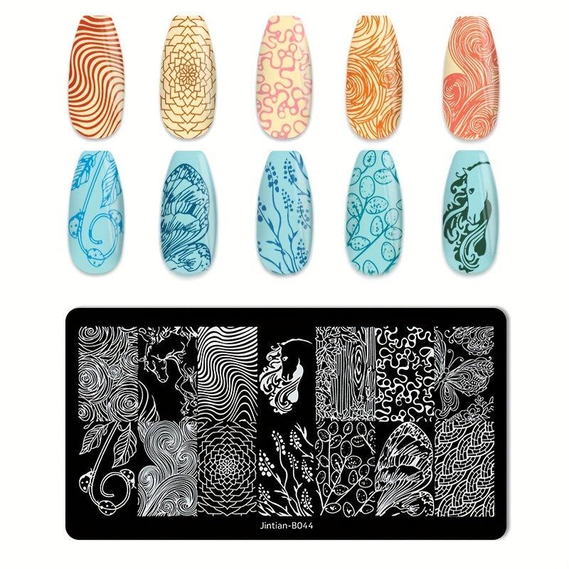 Nail Art Stamping Template Geometric Flower Animal Pattern Nail Stamping Plate