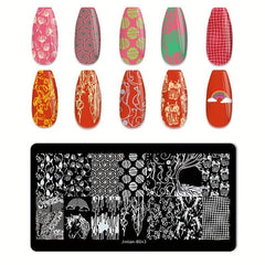 Nail Art Stamping Template Geometric Flower Animal Pattern Nail Stamping Plate