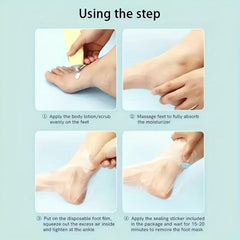 Foot Mask Cover Pedicure Foot Bag Prevent Dry Cracked Feet 100P Transparent