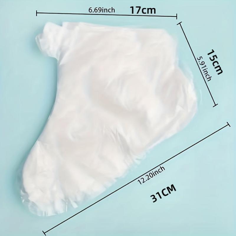 Foot Mask Cover Pedicure Foot Bag Prevent Dry Cracked Feet 100P Transparent