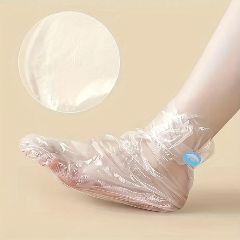 Foot Mask Cover Pedicure Foot Bag Prevent Dry Cracked Feet 100P Transparent
