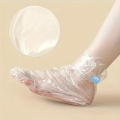Foot Mask Cover Pedicure Foot Bag Prevent Dry Cracked Feet 100P Transparent