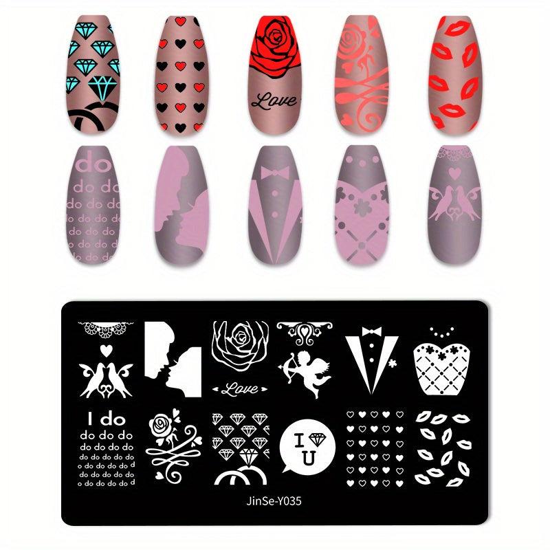 Nail Stamp Template for Salon and Home Manicure
