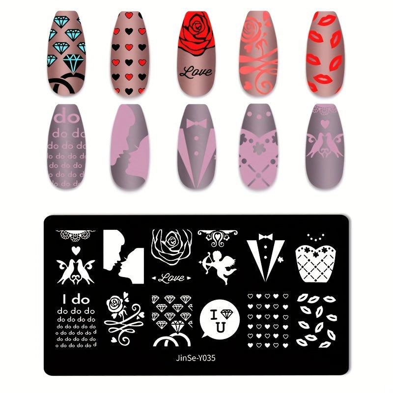 Nail Stamp Template for Salon and Home Manicure