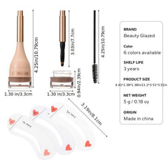 6 Color Eyebrow Dye Cream Waterproof Long Lasting Nourishing With Brush