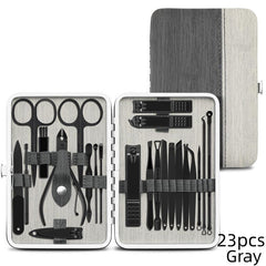 23 pcs Stainless Steel Nail Cutter and Pedicure Scissors Set with Eagle Hook