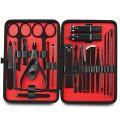 23 pcs Stainless Steel Nail Cutter and Pedicure Scissors Set with Eagle Hook