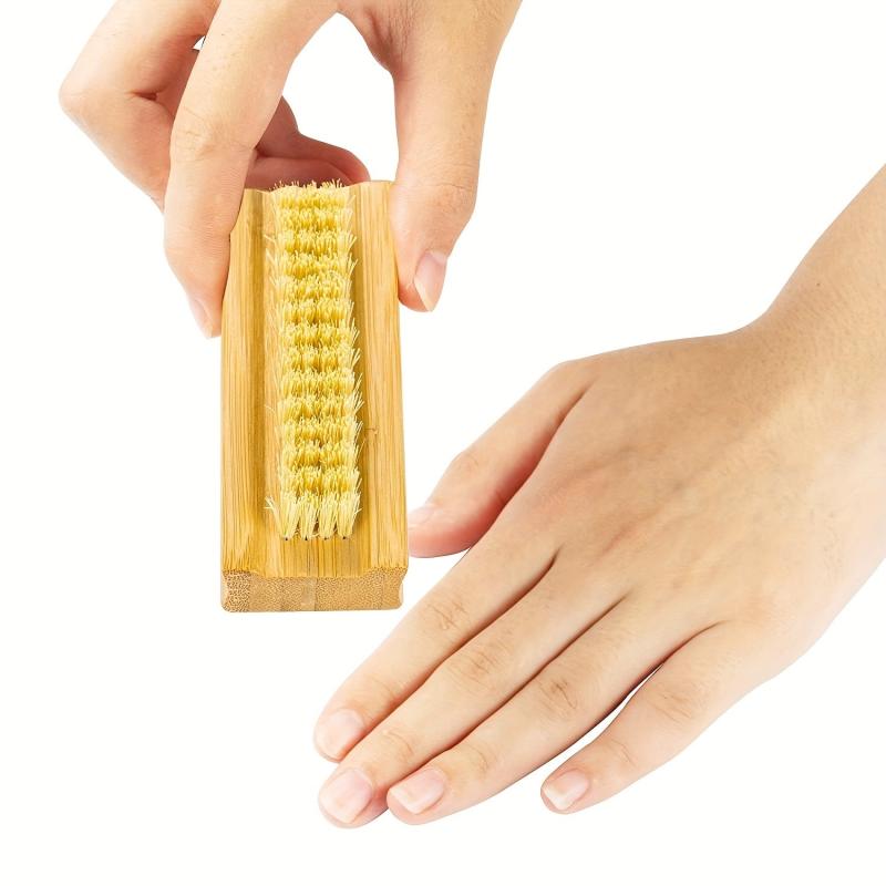 Wooden Nail Brush Double Sided Nail Cleaner for Manicure and Pedicure