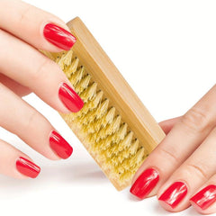 Wooden Nail Brush Double Sided Nail Cleaner for Manicure and Pedicure
