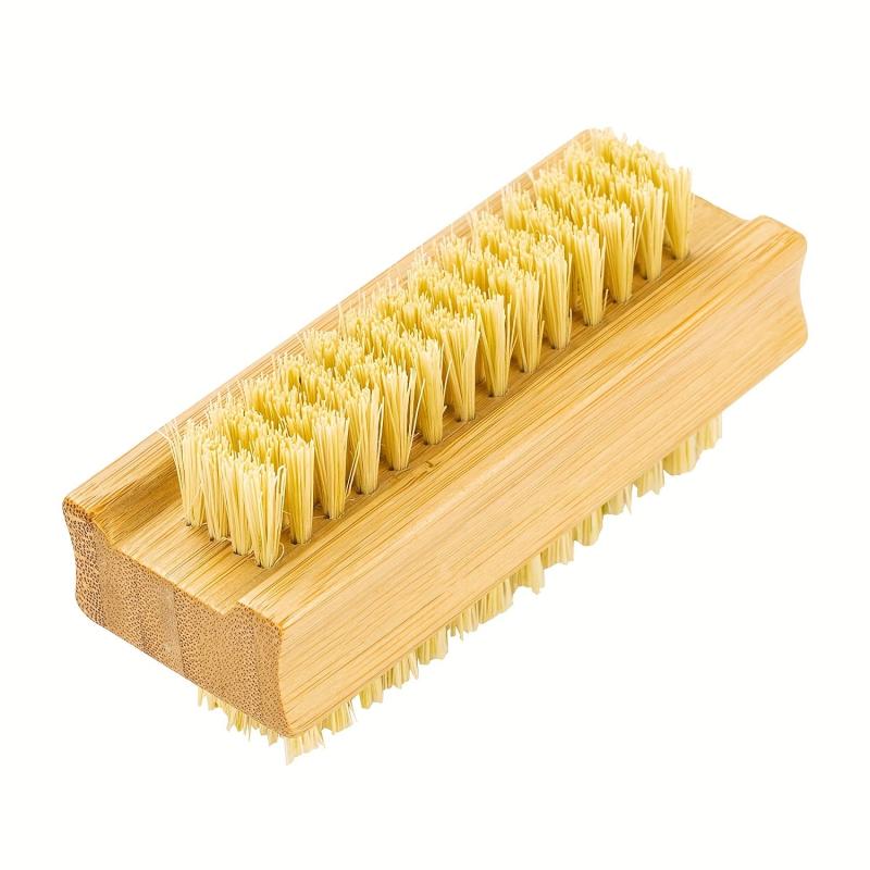 Wooden Nail Brush Double Sided Nail Cleaner for Manicure and Pedicure