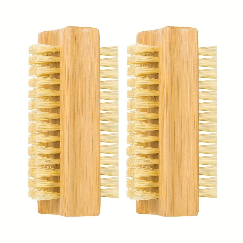 Wooden Nail Brush Double Sided Nail Cleaner for Manicure and Pedicure