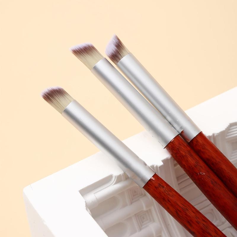 Gradient Flash Red Wood Nail Fan Ombre Brush Pen Oblique Round Head Nail Brush