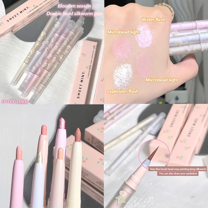Dual Ended Eyeliner Pen Matte Pearly Highlight Glitter Stick