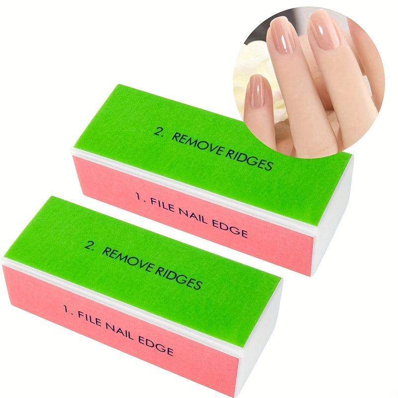 2pcs Shine Nail Buffer Files 4 Step Buffing Block Nail Care Salon Tool