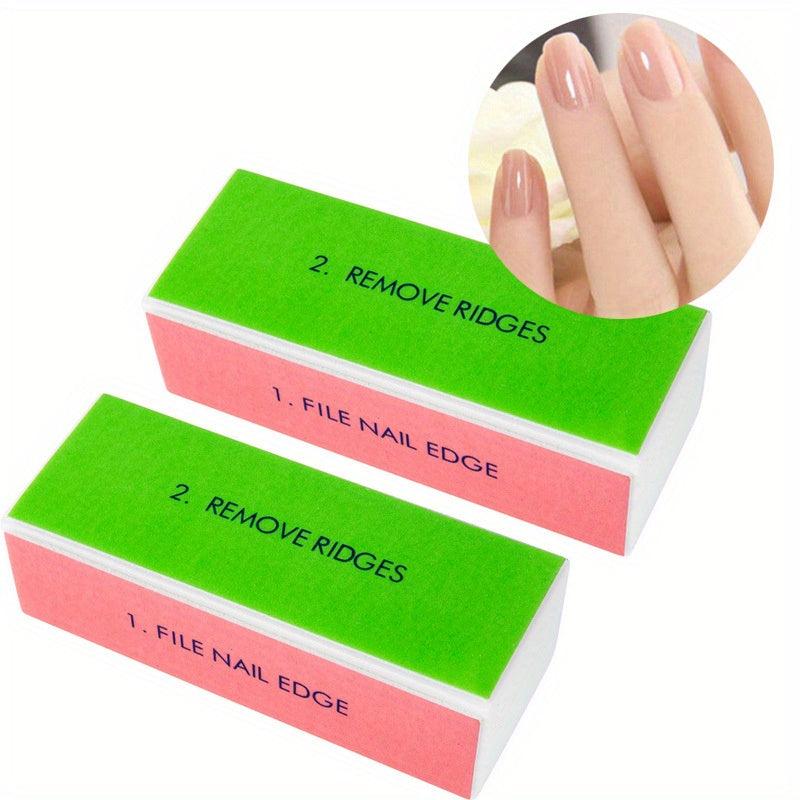 2pcs Shine Nail Buffer Files 4 Step Buffing Block Nail Care Salon Tool