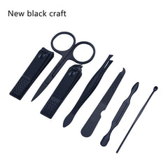 7-Pcs Stainless Steel Nail Clipper Set Grooming Tool Case Manicure Pedicure