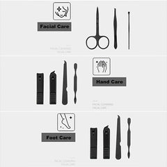 7-Pcs Stainless Steel Nail Clipper Set Grooming Tool Case Manicure Pedicure