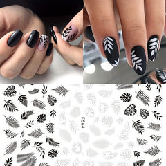 Floral Leaves Nail Stickers Geometry Nail Decals DIY