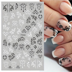 Floral Leaves Nail Stickers Geometry Nail Decals DIY