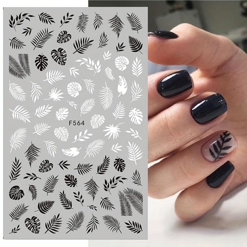Floral Leaves Nail Stickers Geometry Nail Decals DIY