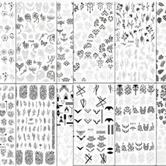 Floral Leaves Nail Stickers Geometry Nail Decals DIY