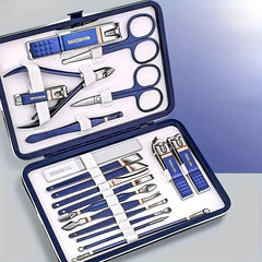 19 pc Pedicure Kit for Men and Women Nail Scissors Clippers Ear Spoon Files