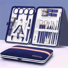 19 pc Pedicure Kit for Men and Women Nail Scissors Clippers Ear Spoon Files