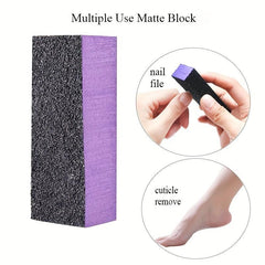 Matte Nail Polish Sponge Nail File Pedicure Tools Set