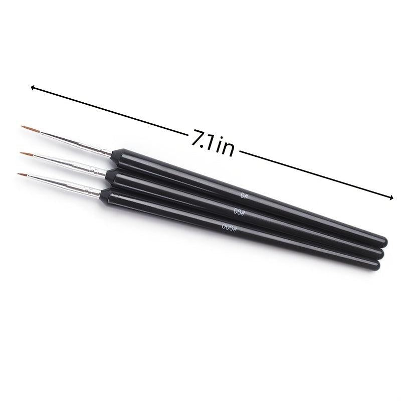 3 Piece Nail Kit: Brushes and Pens for Nail Art