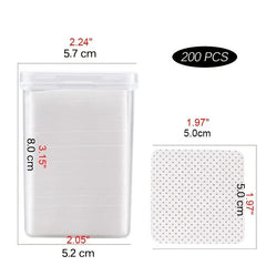 200pcs Lint Nail Polish Remover Pads - Easy & Effective Glue & Polish Removal