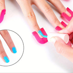 26 Pcs Nail Polish Edge Anti Flooding Plastic Template Clip
