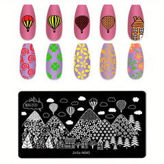 Stainless Steel Nail Stamping Plates Marble Lines Snowflakes Image Stamp