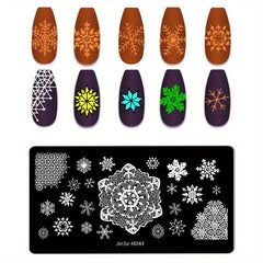 Stainless Steel Nail Stamping Plates Marble Lines Snowflakes Image Stamp