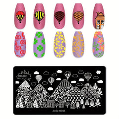 Stainless Steel Nail Stamping Plates Marble Lines Snowflakes Image Stamp