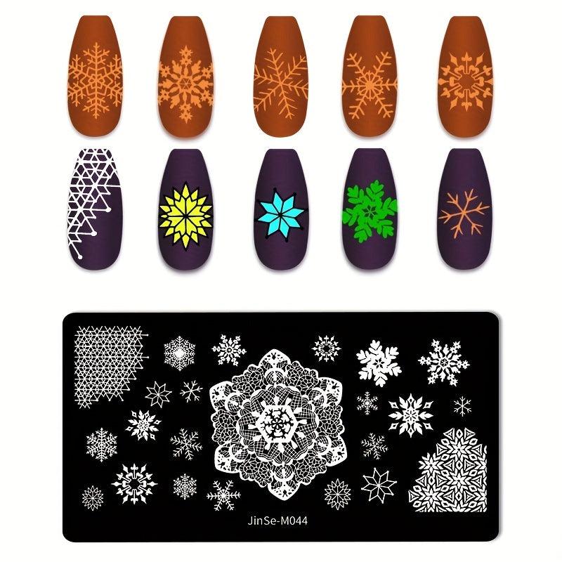 Stainless Steel Nail Stamping Plates Marble Lines Snowflakes Image Stamp