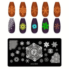 Stainless Steel Nail Stamping Plates Marble Lines Snowflakes Image Stamp