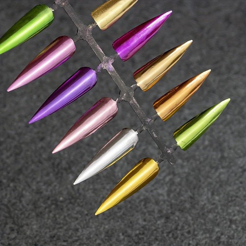 Glitter Nail Powder Set Mirror Effect Chrome Manicure Pigment - 19 Colors