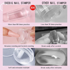 French Nail Stamper Kit with Scraper & Stamper Head for Gel Polish DIY Nail Art