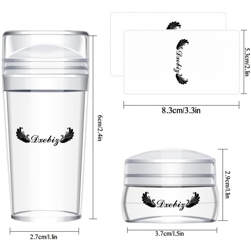French Nail Stamper Kit with Scraper & Stamper Head for Gel Polish DIY Nail Art