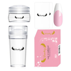 French Nail Stamper Kit with Scraper & Stamper Head for Gel Polish DIY Nail Art