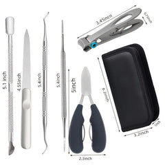 7 pcs Stainless Steel Nail Clippers Set for Thick and Ingrown Nails