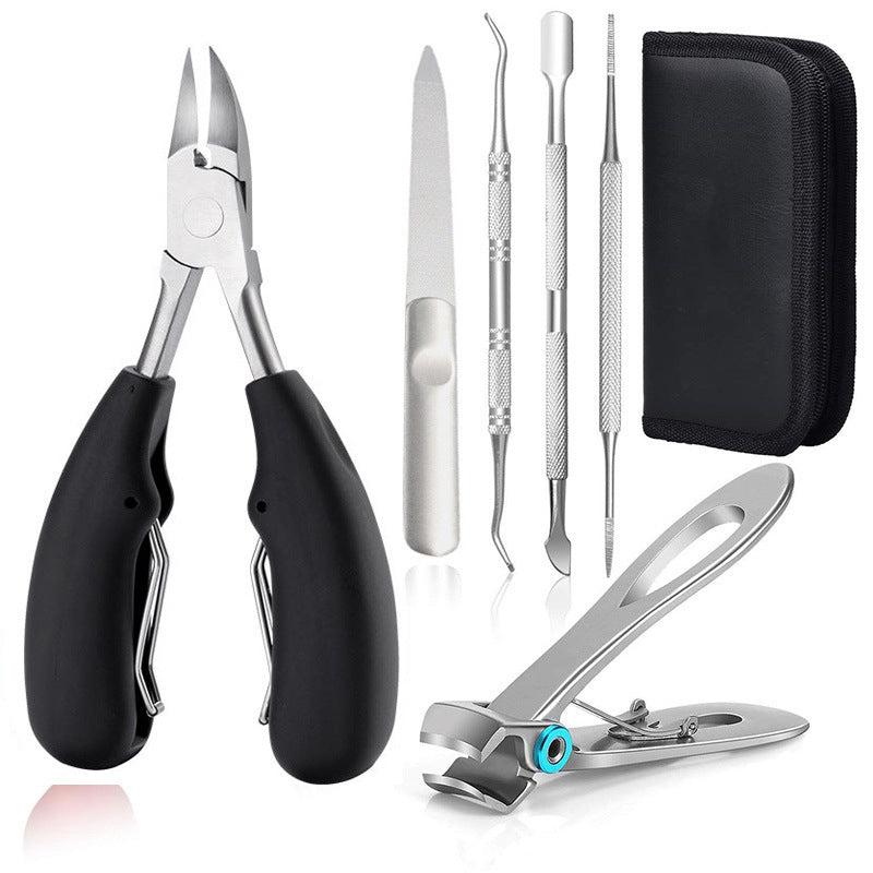 7 pcs Stainless Steel Nail Clippers Set for Thick and Ingrown Nails